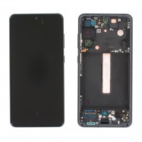  LCD displejs (ekrāns) Samsung G990 S21 FE with touch screen un frame oriģināls Graphite (service pack) 